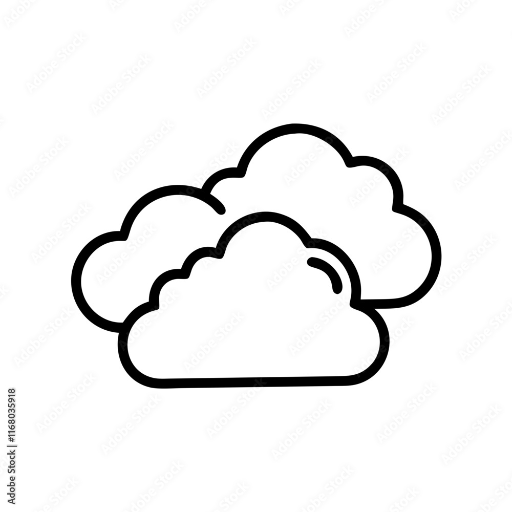 Simple cloud icon outline line art style Simple cloud icon outline line art style