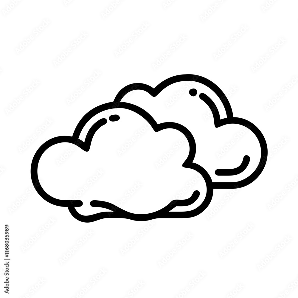 Fototapeta premium Simple cloud icon outline line art style