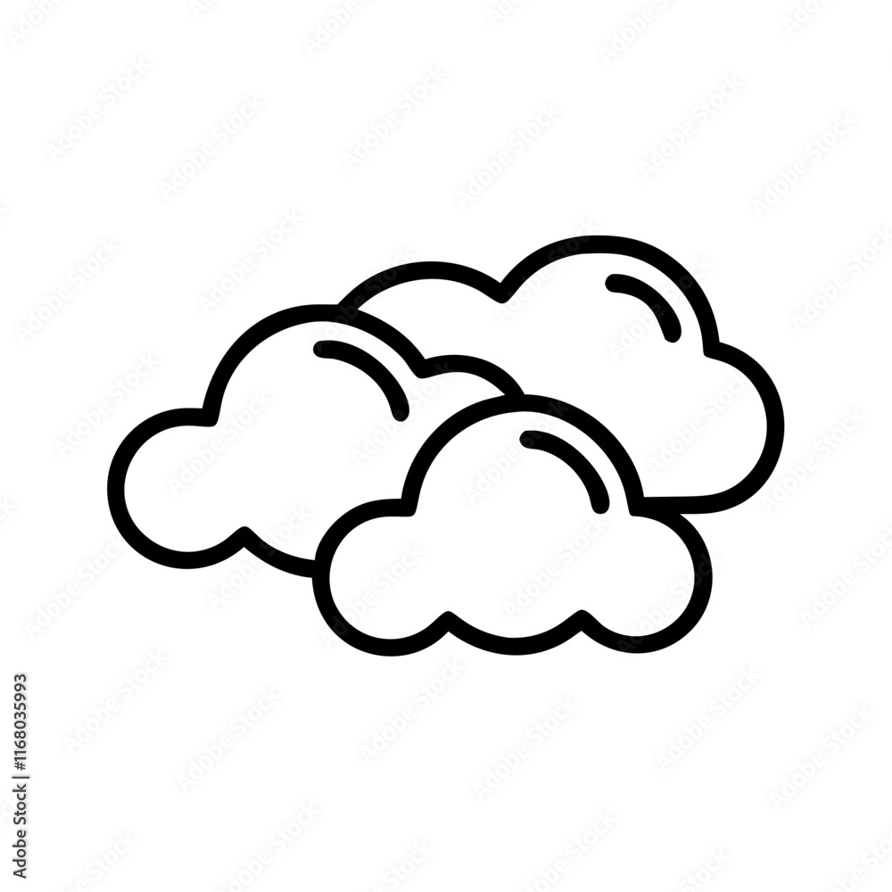 Fototapeta premium Simple cloud icon outline line art style