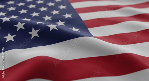 USA Flag American Flag Stars Stripes Patriotic National Symbol Close up Fabric Texture Background