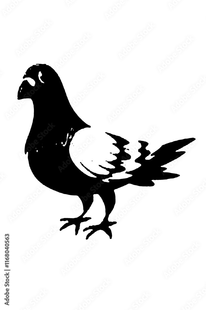 Fototapeta premium black and white vector image of silhouette Wild animal portrait, beauty, body line art. For use as a brochure template or for use in a web design image