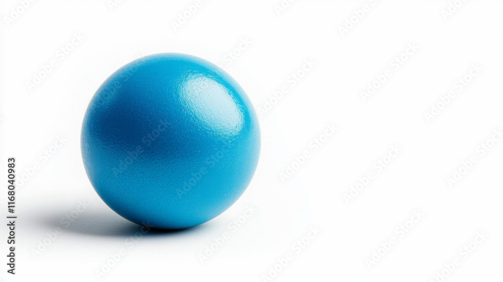 Bright blue spherical object on a clean white background. Bright blue spherical object on a clean white background.