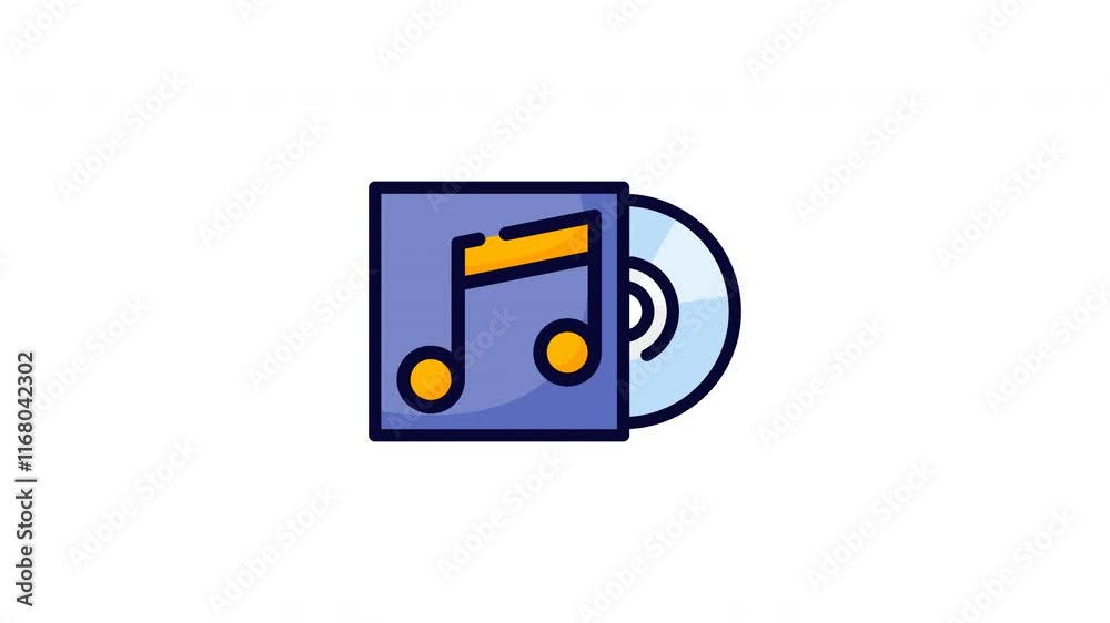 animated music CD Box icon with musical notes inside. Perfect for music albums, covers, music promotions, music events, music stores and music production animated music CD Box icon with musical notes inside. Perfect for music albums, covers, music promotions, music events, music stores and music production