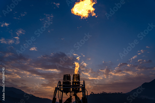 The First International Hot Air Balloon Festival in Pokhara, Nepal. photo