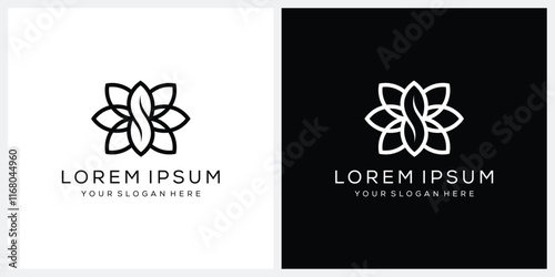 letter S floral flower lotus bloom logo design vector