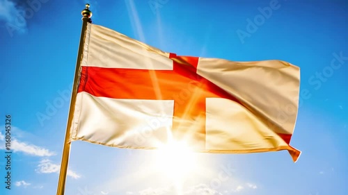 National Pride Displayed Through England Flag Imagery Waving