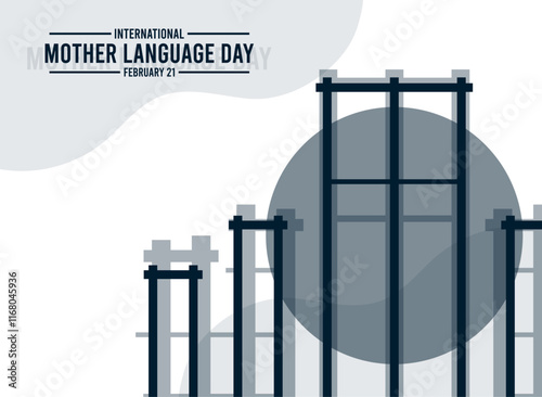 Vector Illustration of International Mother Language Day. February 21. Wavy abstract background. Poster, banner, card, background. Flat design vector.