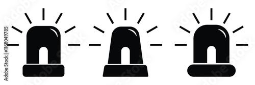 siren icon set. emergency siren icon set vector illustration on isolated background eps 10.