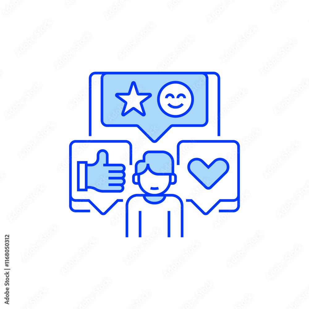 Social Media Interaction Line Icon. linear style sign for mobile concept and web design. Outline vector icon.