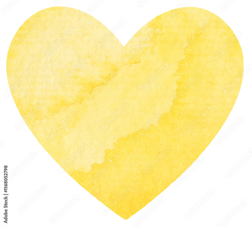 Watercolor heart texture. Watercolor heart elements for design.