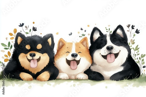 Playful moments cats and dogs together in gradient background cute animal poses whimsical atmosphere photo