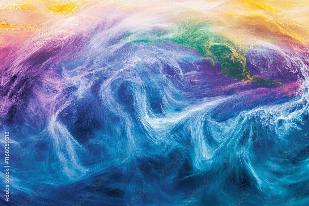 Abstract swirling waves, vibrant color palette. Abstract swirling waves, vibrant color palette.