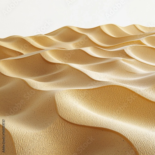 Abstract Sand Dunes with Smooth Curves and Soft Tones in a Minimalist Composition