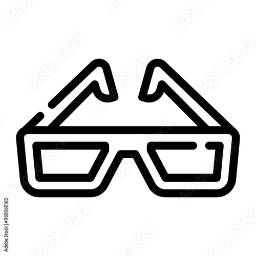 3d glasses Line Icon