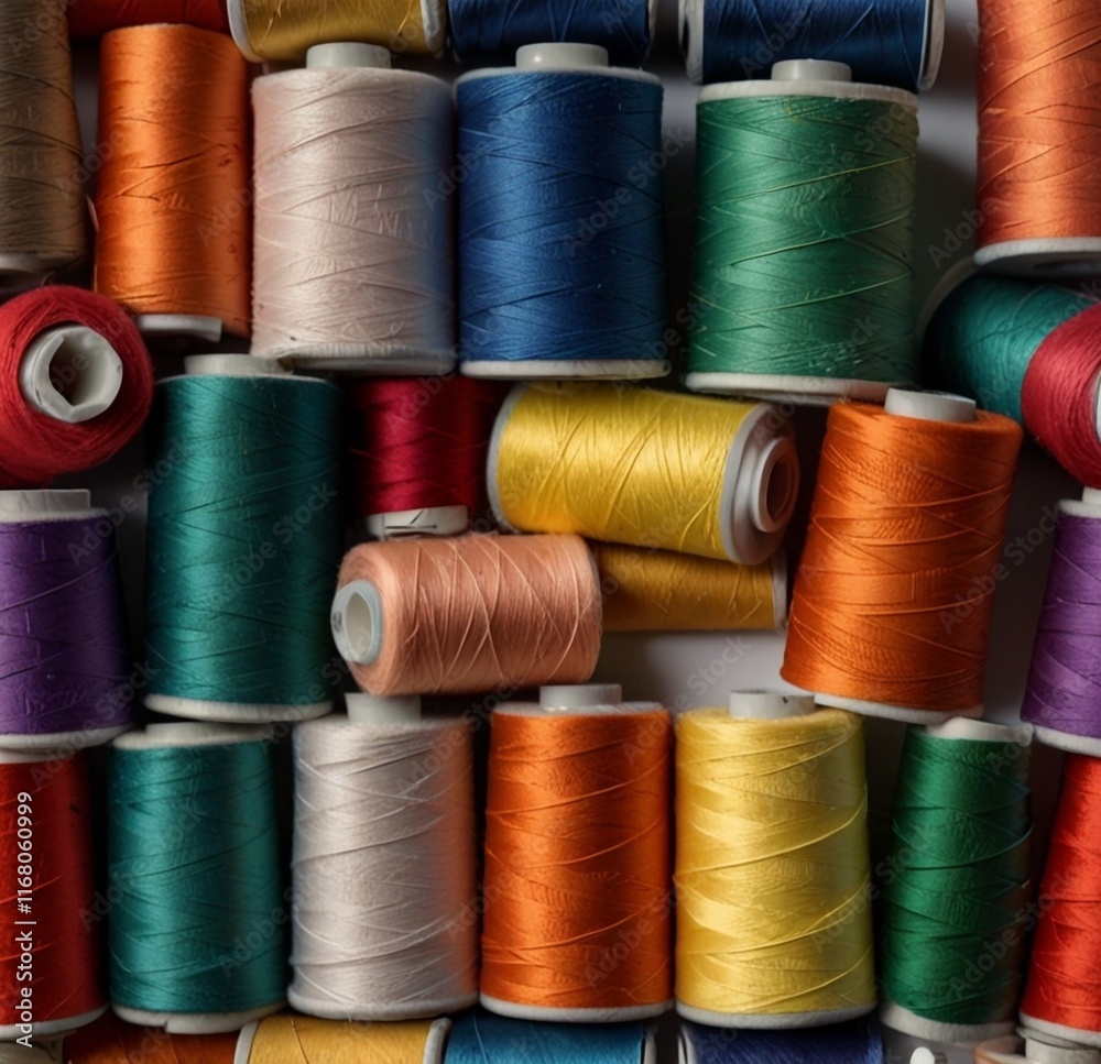 Spool of sewing thread, isolated on white background. Colored yarns used by factories in the clothing industry. Threads wound on the spool. Colored ... See More Generative Ai.
Spool of sewing thread, isolated on white background. Colored yarns used by factories in the clothing industry. Threads wound on the spool. Colored ... See More Generative Ai.