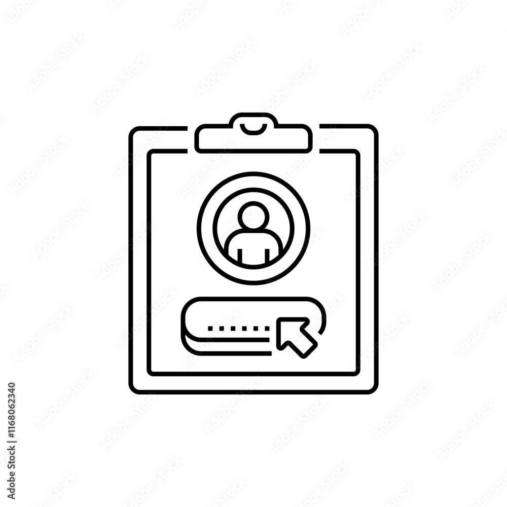 Registration Form Line Icon. linear style sign for mobile concept and web design. Outline vector icon. Registration Form Line Icon. linear style sign for mobile concept and web design. Outline vector icon.
