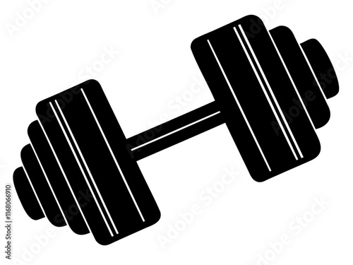 Dumbbells Black Silhouette Illustration Ideal Vector Art on Transparent Background