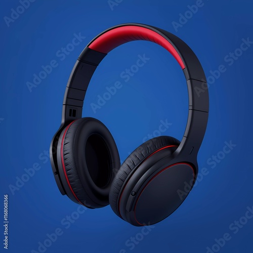 UltraDetailed NoiseCanceling Headphones with Sleek Matte Design on Blue photo