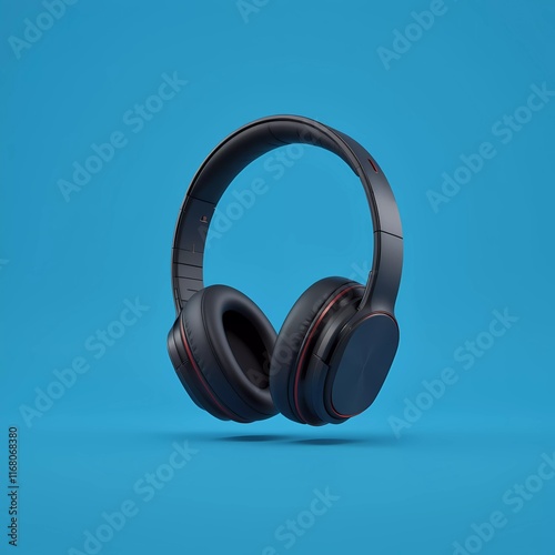 UltraDetailed NoiseCanceling Headphones with Sleek Matte Design on Blue photo