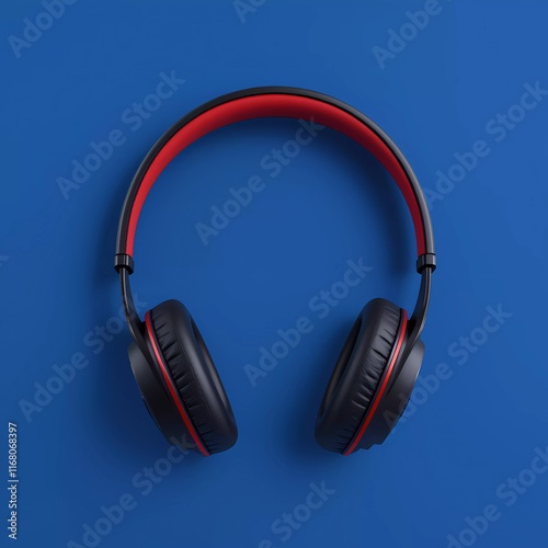 UltraDetailed NoiseCanceling Headphones with Sleek Matte Design on Blue photo