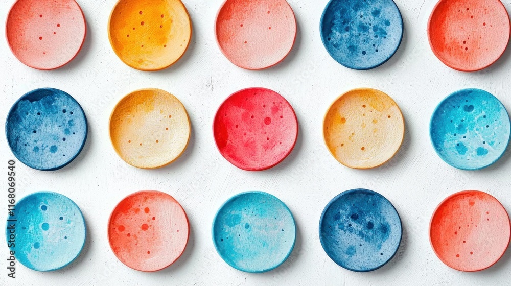 Whimsical Pastel Circles on White Canvas - Minimalist Abstract Art with Fresh Colors and Playful Display Whimsical Pastel Circles on White Canvas - Minimalist Abstract Art with Fresh Colors and Playful Display