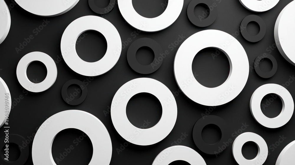 Abstract Monochrome Circles Pattern - Minimalist Geometric Design Background Abstract Monochrome Circles Pattern - Minimalist Geometric Design Background