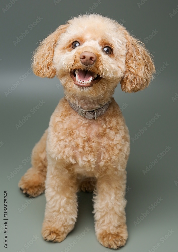 The appearance and expression of a cute poodle The appearance and expression of a cute poodle