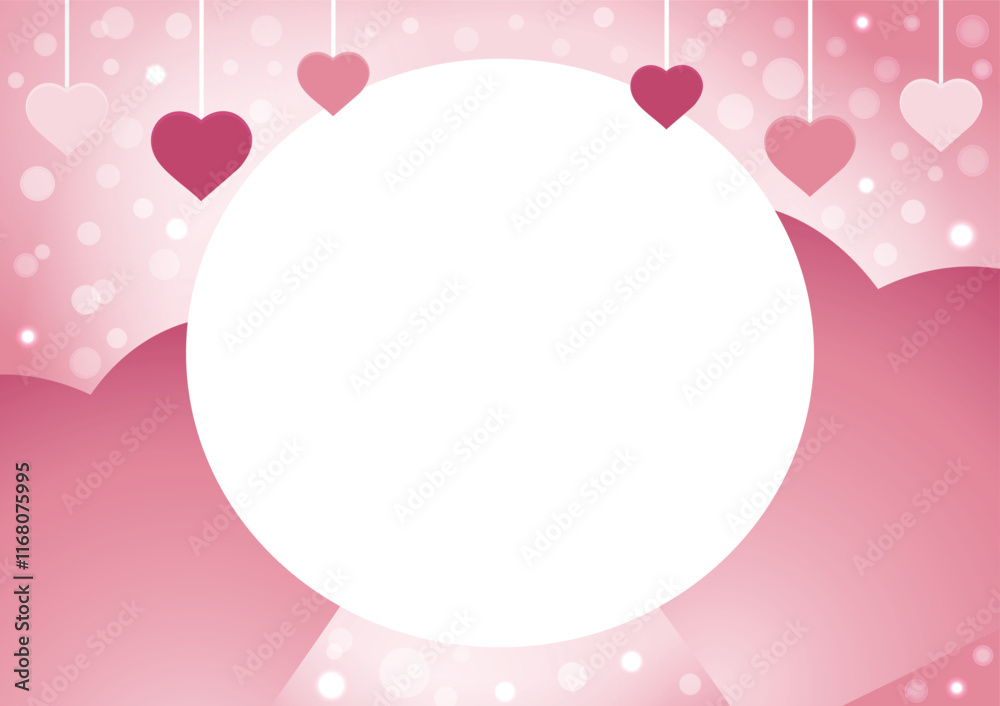 pink background with heart shape and bokeh vector illustration valentine's day concept template pink background with heart shape and bokeh vector illustration valentine's day concept template
