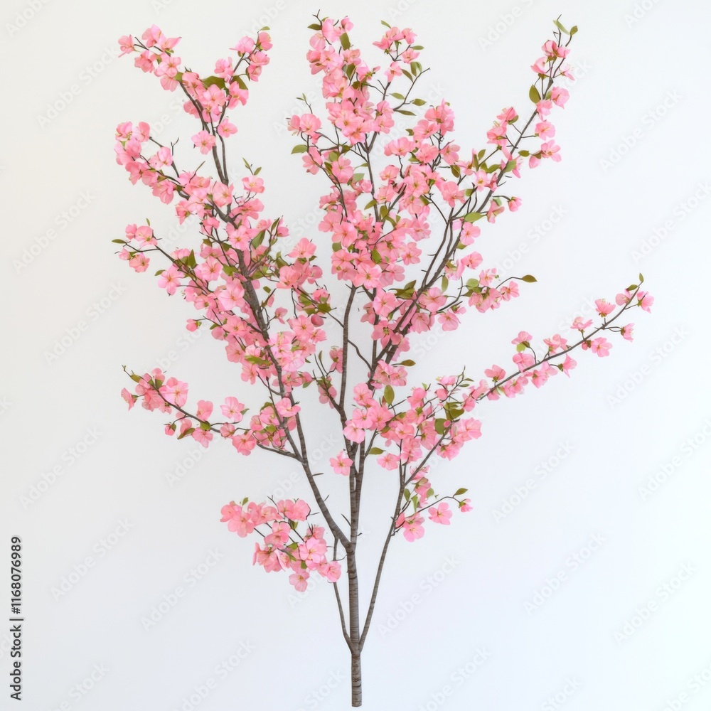 Delicate pink blossom branch with vibrant flowers ideal for spring decor and nature themes in photography and design Delicate pink blossom branch with vibrant flowers ideal for spring decor and nature themes in photography and design