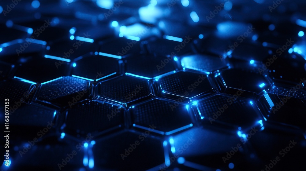 hexagonal connection with blue colour background hexagonal connection with blue colour background