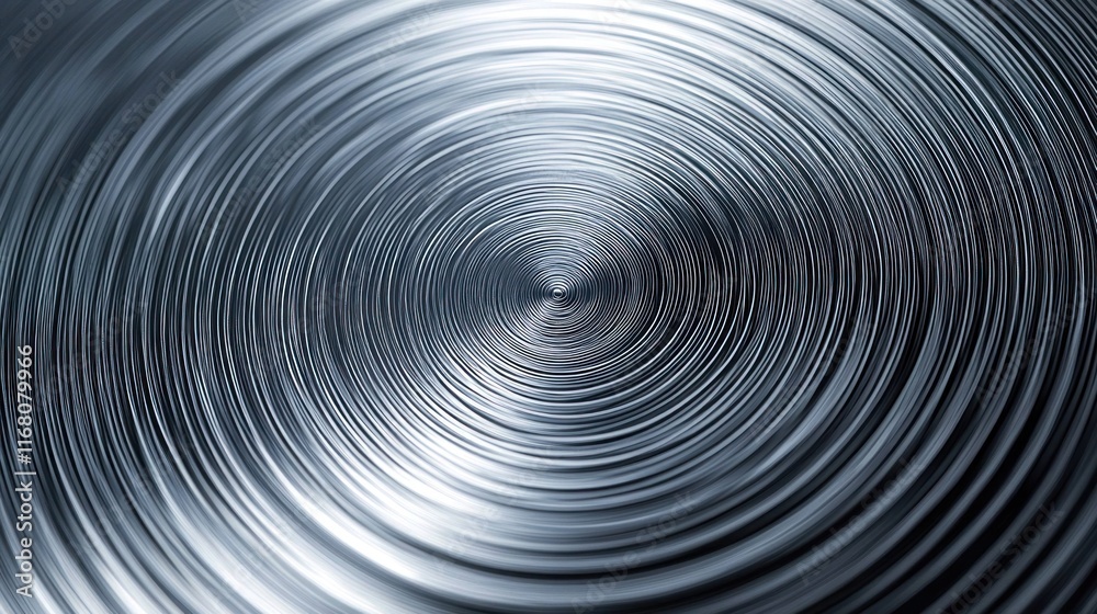 Obraz premium Reflective Brushed Silver Metallic Background with Concentric Circular Patterns