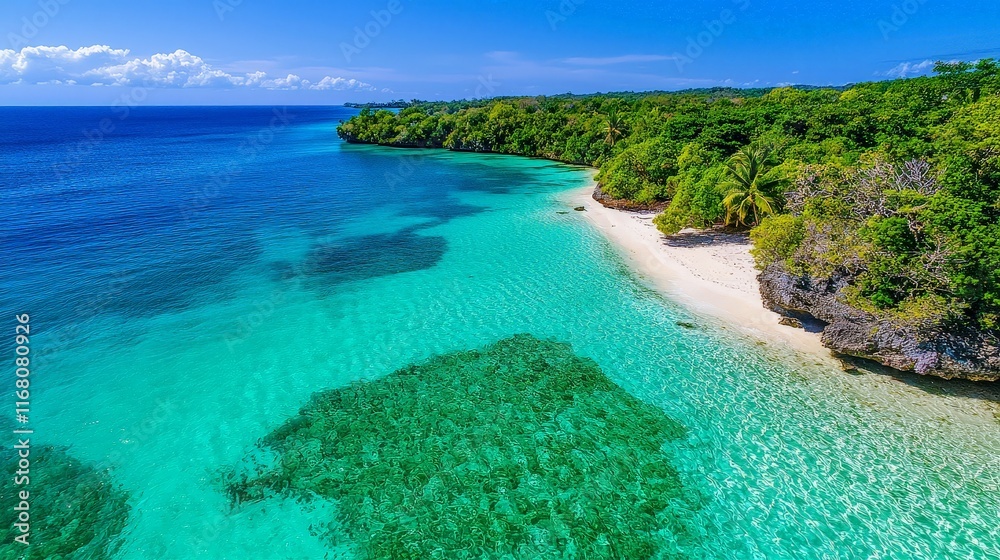 Obraz premium Vibrant Aerial View of Coral Reef System