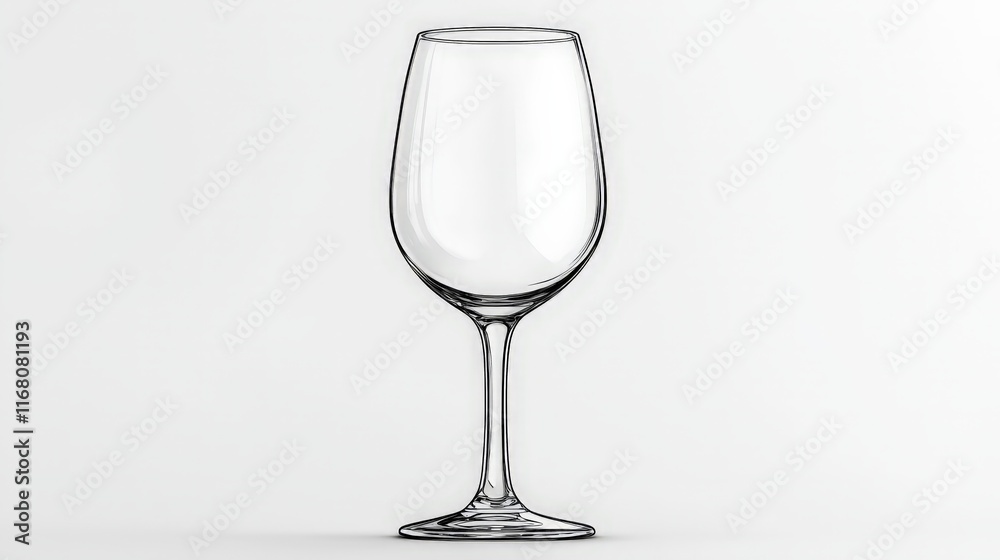 Minimalist Sketch of a Wine Glass in Black and White Minimalist Sketch of a Wine Glass in Black and White