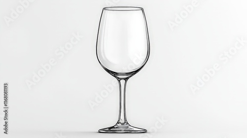 Minimalist Sketch of a Wine Glass in Black and White