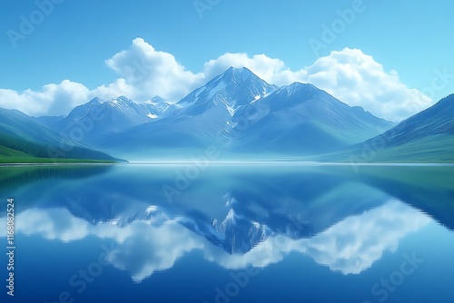 Wallpaper Mural Serene mountain lake reflection. Torontodigital.ca