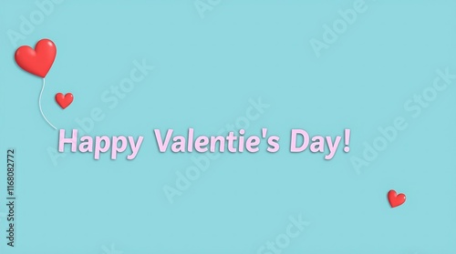 A simple, two-dimensional composition for Valentine's Day, styled in a modern flat design. The image uses bright, vibrant colors to convey a lively and energetic mood.