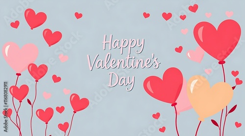 A Valentine's Day photograph in a modern flat design style featuring bright vibrant colors, lively and energetic, utilizing simple two-dimensional shapes.