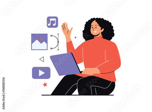 Illustration of an Creative Business Content Creator