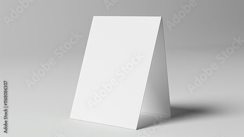 Plain white vertical calendar style tent card table talker ads poster print side way