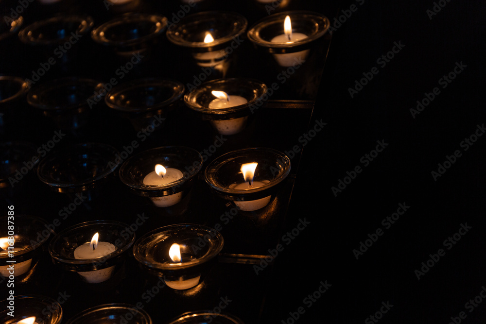 Candles in St. Stephen's Cathedral in Vienna