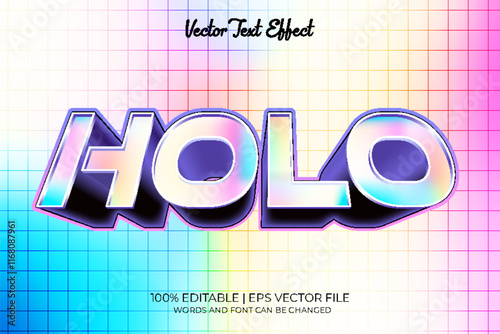3D Holographic Text Effect