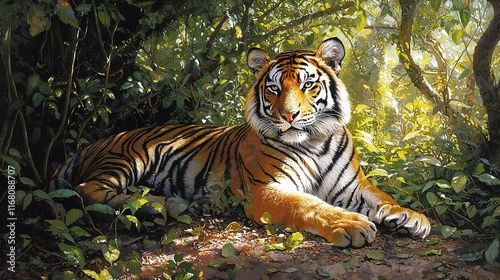 Tiger in Jungle Sunlight