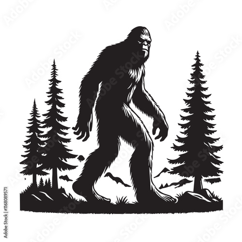 Bigfoot  vector silhouette vector