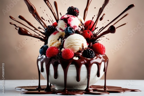 Indulgent Eruption - The Ultimate Ice Cream Sundae. photo