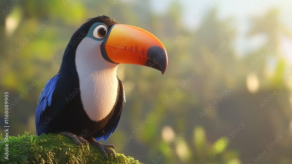 Toucan Childish Bird Vector Illustration. Toucan Childish Bird Vector Illustration.