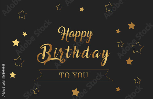 Happy Birthday text card  vector.