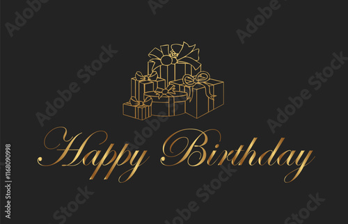 Happy Birthday text card  vector.