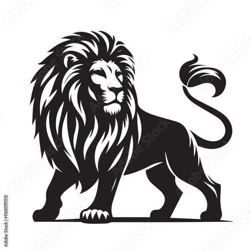 Lion vector silhouette vector black color silhouette