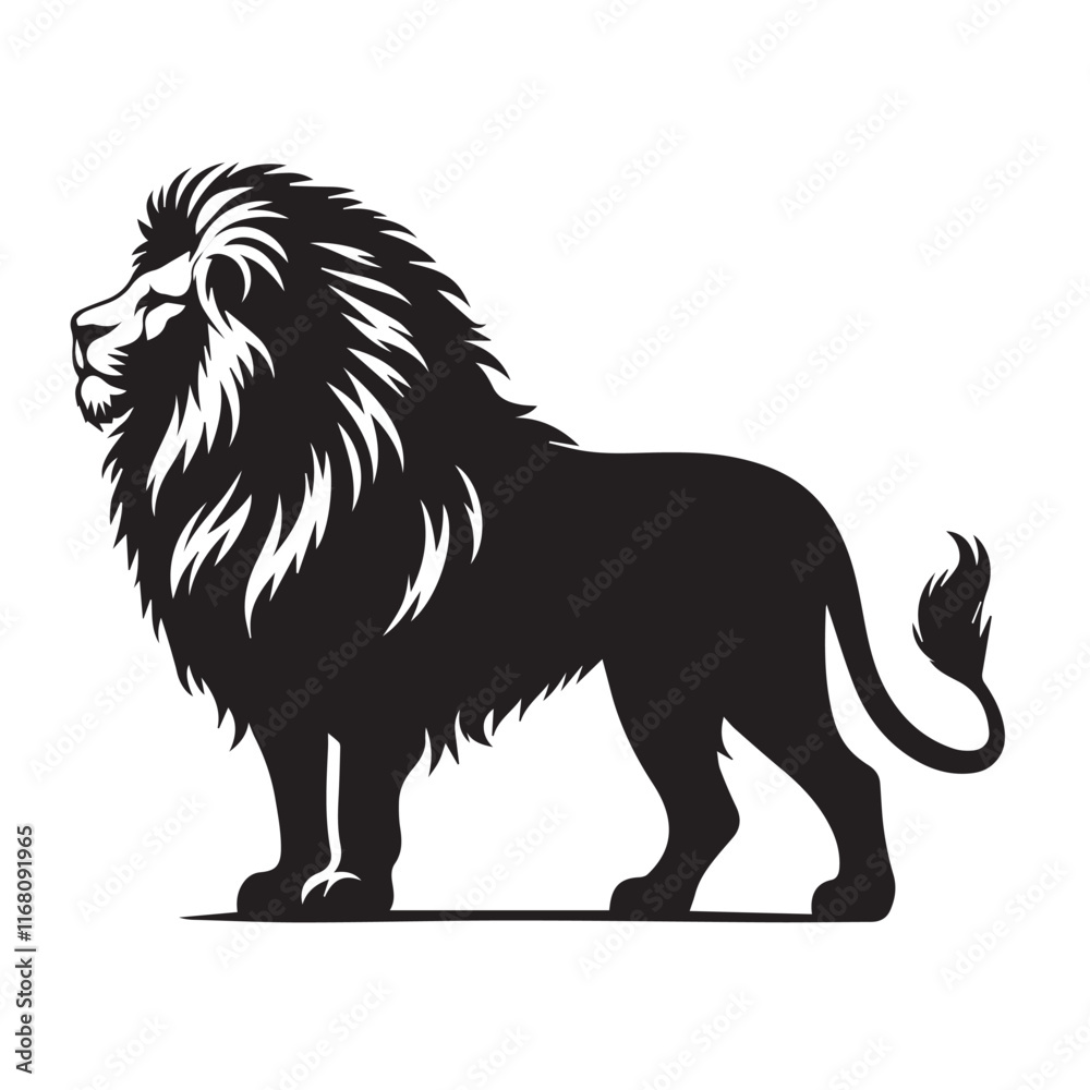 Obraz premium Lion vector silhouette vector black color silhouette