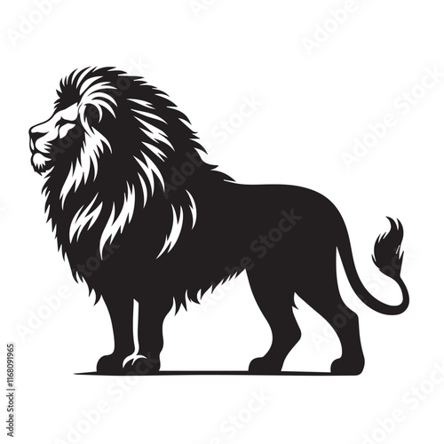 Lion vector silhouette vector black color silhouette